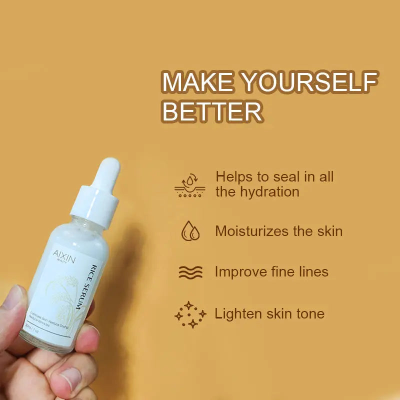 Han Linger Organic 30ml Anti-Aging Face Serum Vitamin E Glycerin Hyaluronic Acid Whitening Rice-Based Private Label Skincare