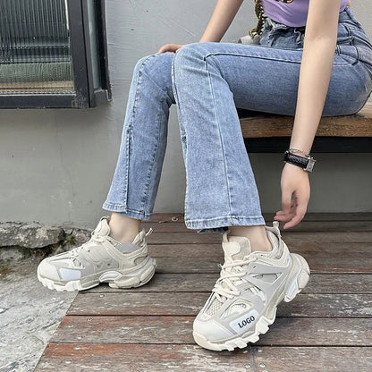 Wholesale Custom Logo LED Thick Sneakers New Heightened Fashion for Men and Women Casual Sports Walking Shoes