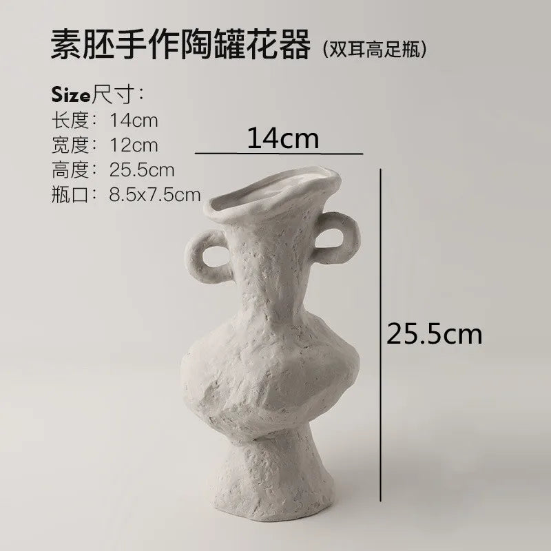 Plain Embryo Ceramic Vase Retro