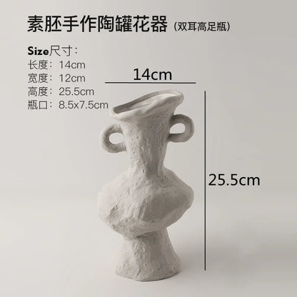 Plain Embryo Ceramic Vase Retro