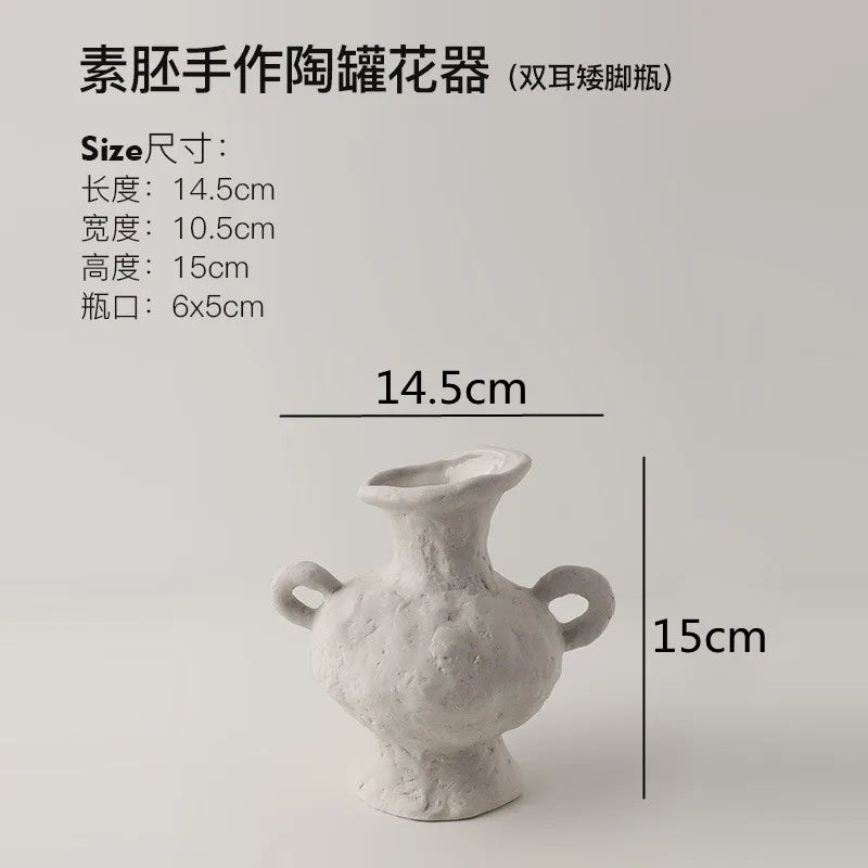Plain Embryo Ceramic Vase Retro