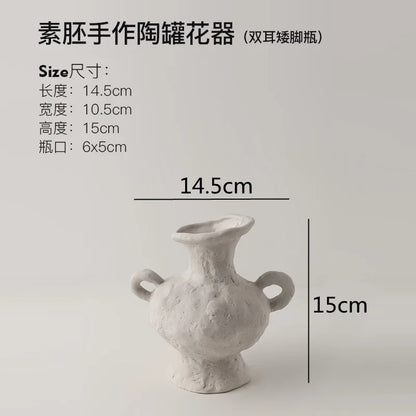 Plain Embryo Ceramic Vase Retro