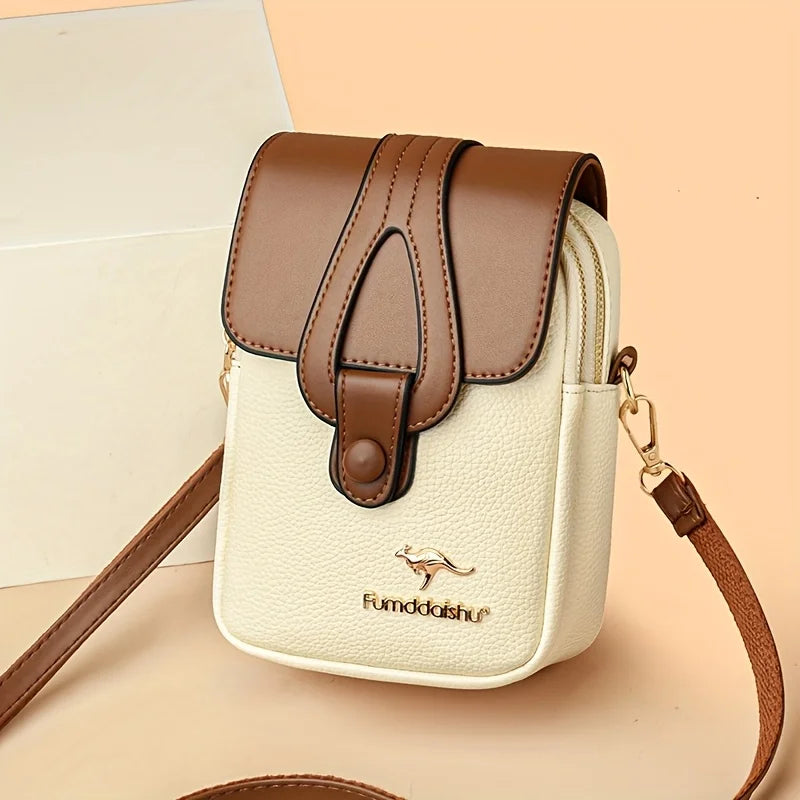 Punk Women's Crossbody Bag, Black Zipper, Multi-Pocket Polyester Purse for Daily Use.