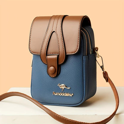 Punk Women's Crossbody Bag, Black Zipper, Multi-Pocket Polyester Purse for Daily Use.