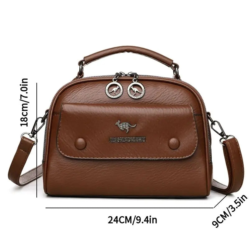 Women's Stylish Small Handbag - Multi-Compartment Tote Shoulder Crossbody Purse for Daily Essentials, Work & Travel