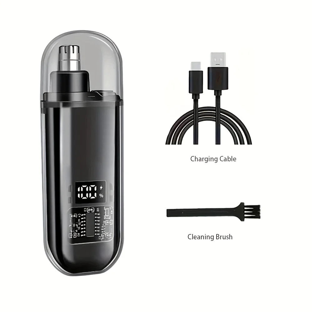 Suitable for men, USB charging nose and ear hair trimmer portable electric nose hair clipper, mini compact design, quick chargin