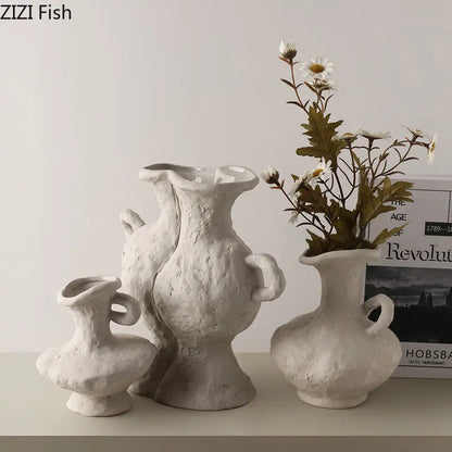 Plain Embryo Ceramic Vase Retro