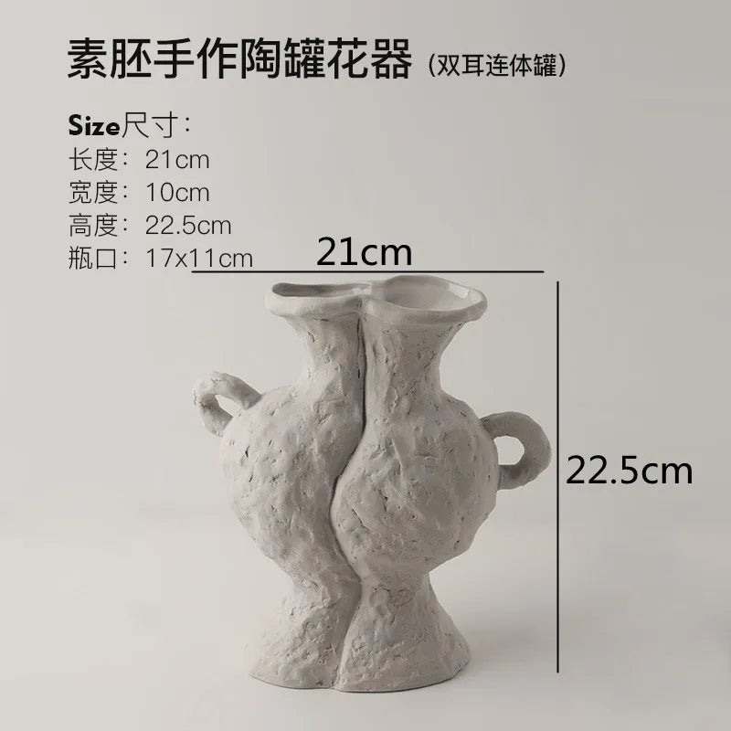Plain Embryo Ceramic Vase Retro